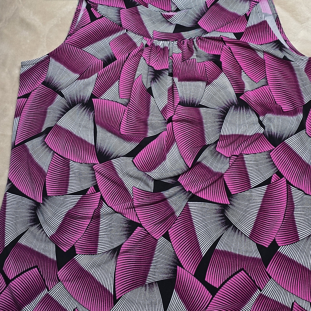 Calvin Klein Pink and Black Geometric Tank Top